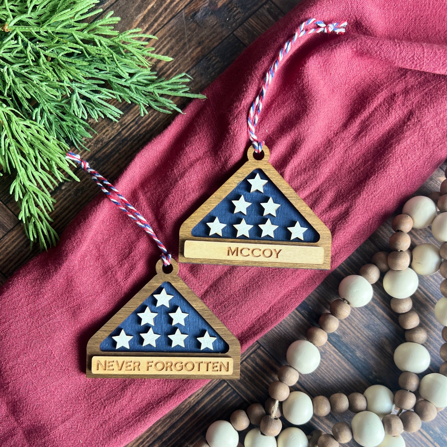 Personalized Military Flag Ornament