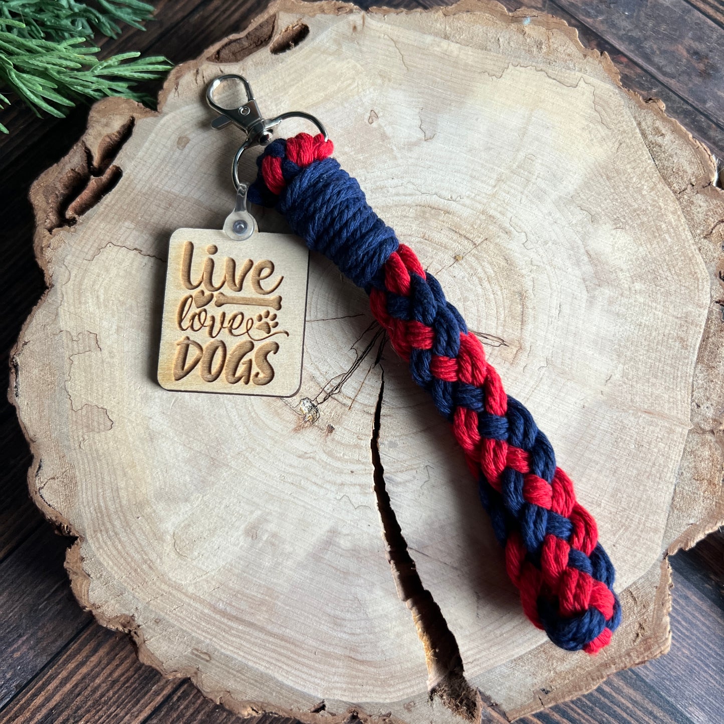 Live Love Dogs Macrame Key Fob