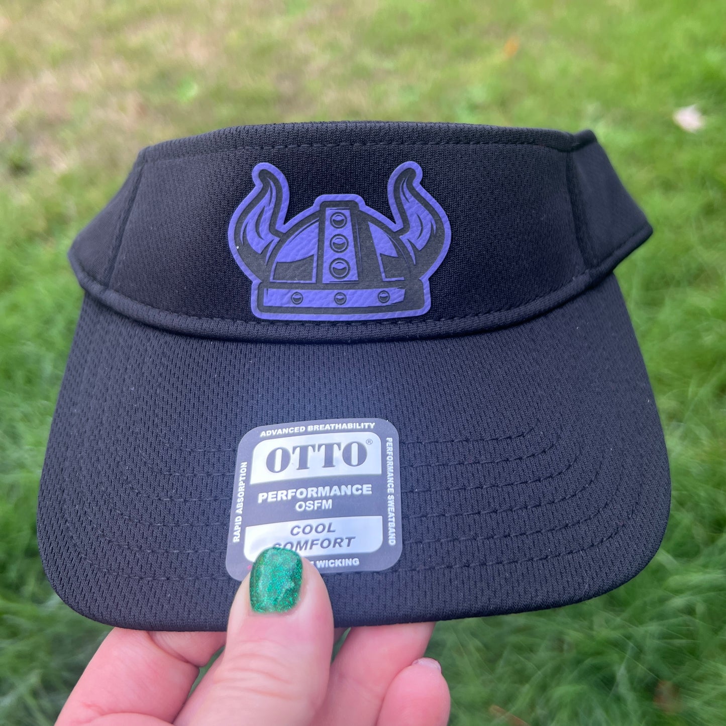 Viking Leather Patch in Purple on Otto Visor