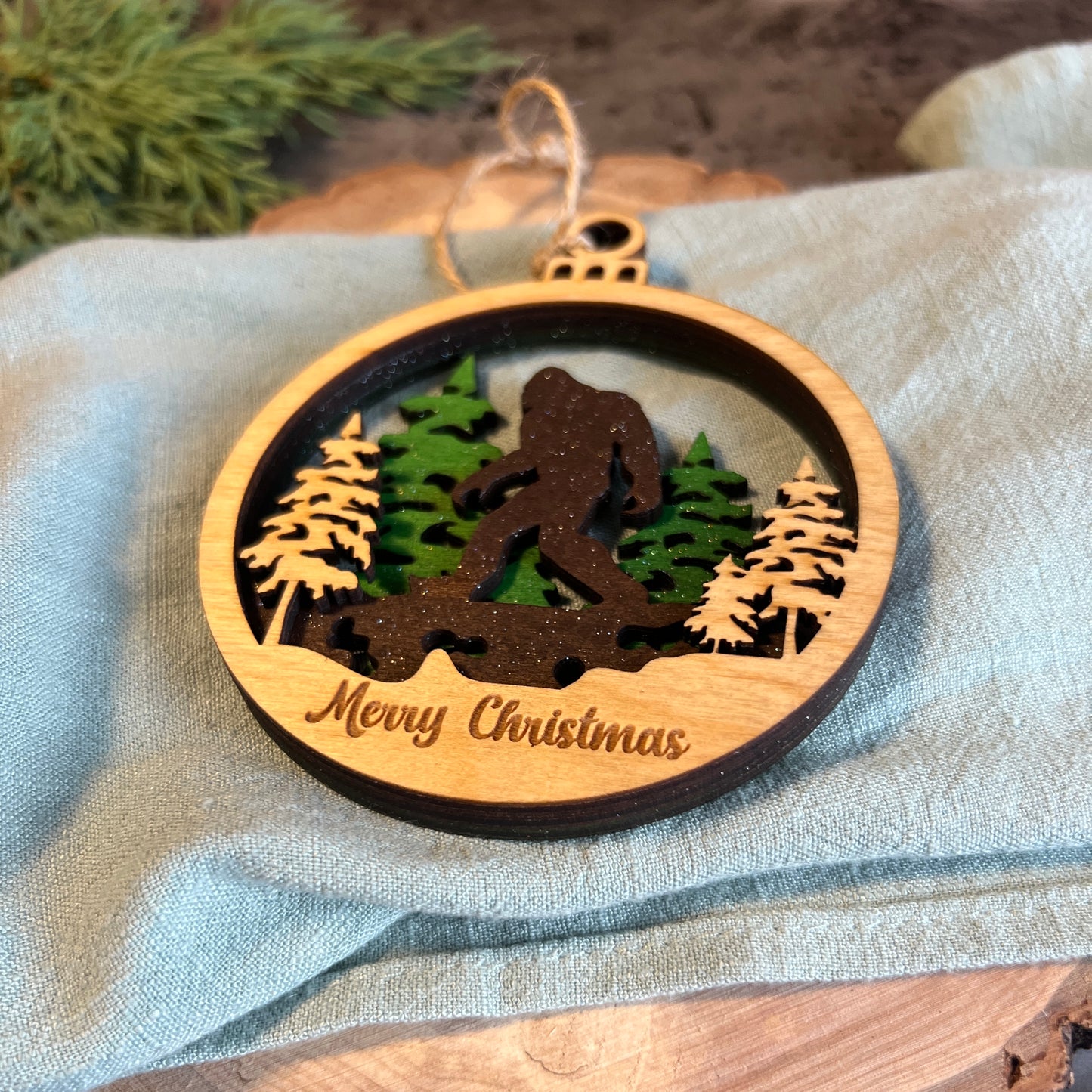 Merry Christmas Bigfoot Ornament