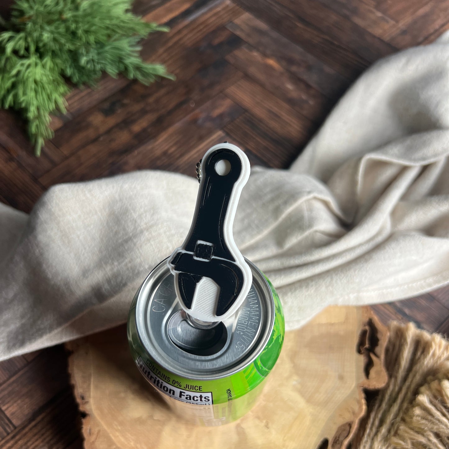 Wrench and Plier Soda Can Opener Keychain