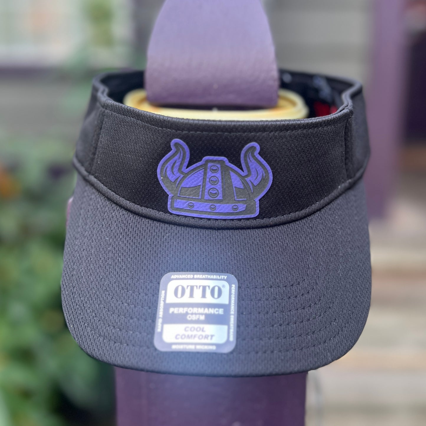 Viking Leather Patch in Purple on Otto Visor