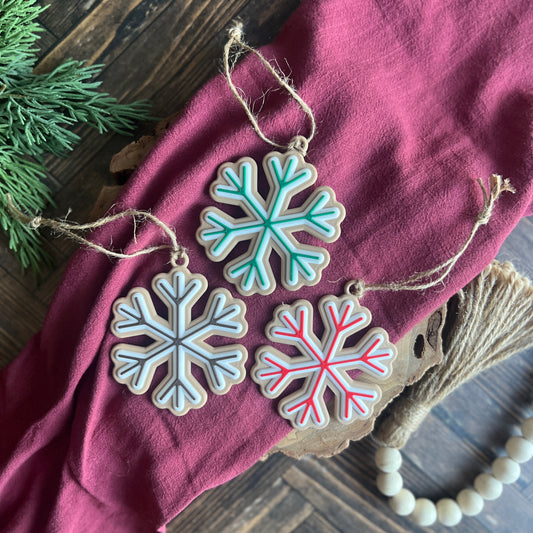 Gingerbread Snowflake Cookie Ornaments 3D Printed