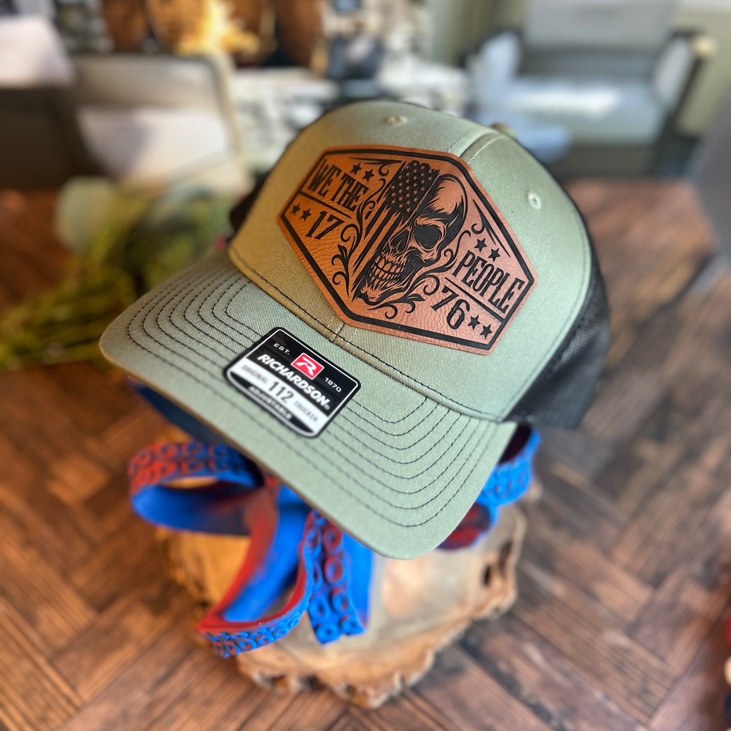 We The People Skull 1776 Loden/Black Richardson 112 Trucker Hat