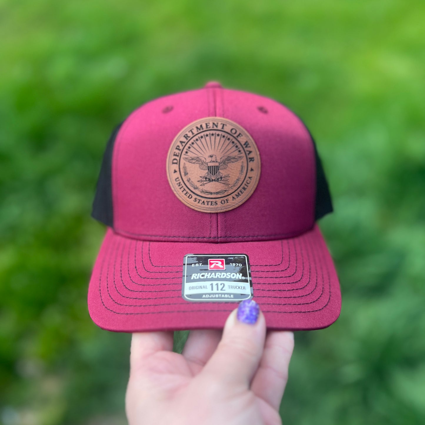 Department of War Cardinal/Black Richardson 112 Trucker Hat