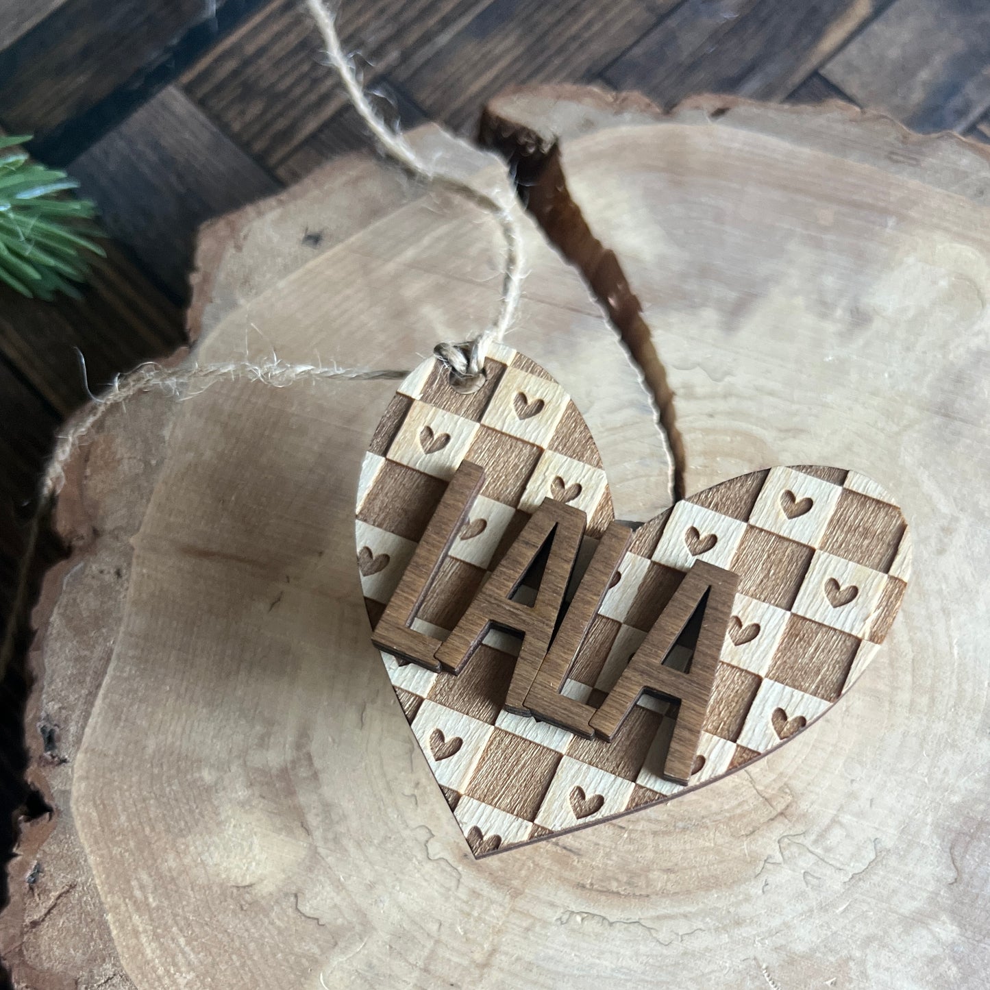 Heart Checkered Tag