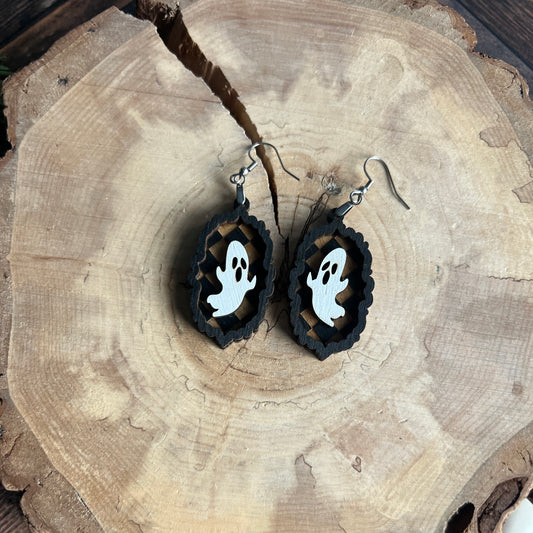 Ghost Checker Earrings