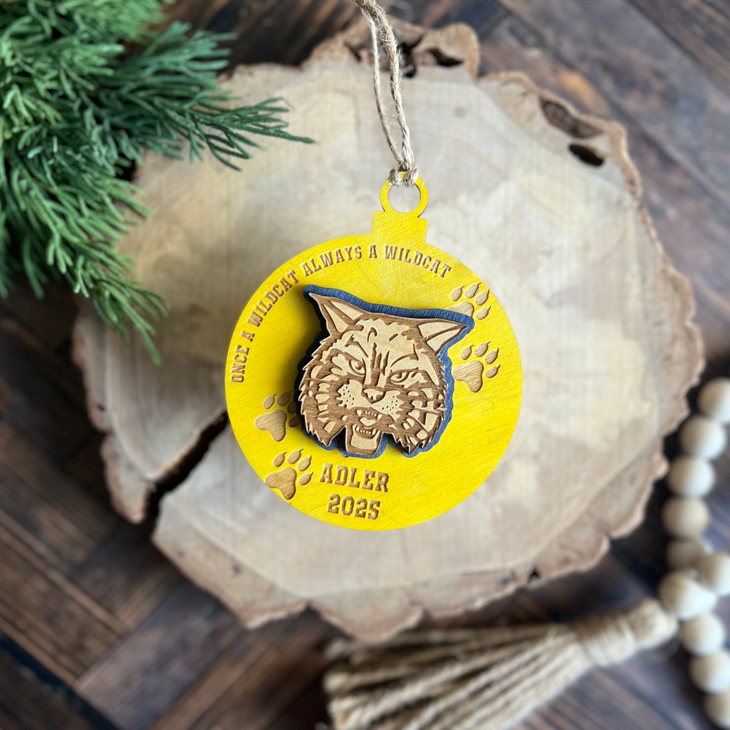 Wildcat Ornament Personalized