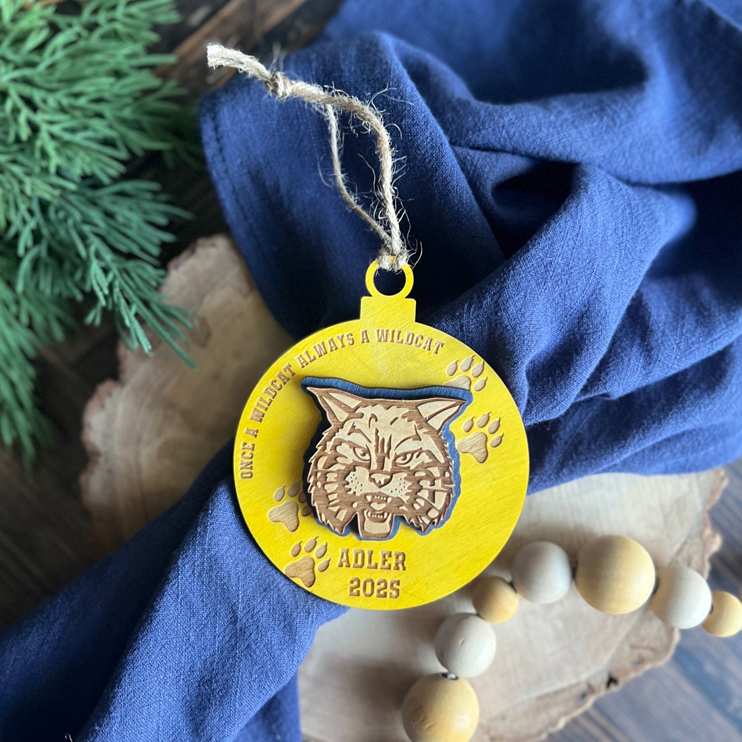 Wildcat Ornament Personalized