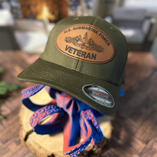 U.S. Submarine Force Veteran Yupoong Olive Flex Fit Large/Xlarge Hat