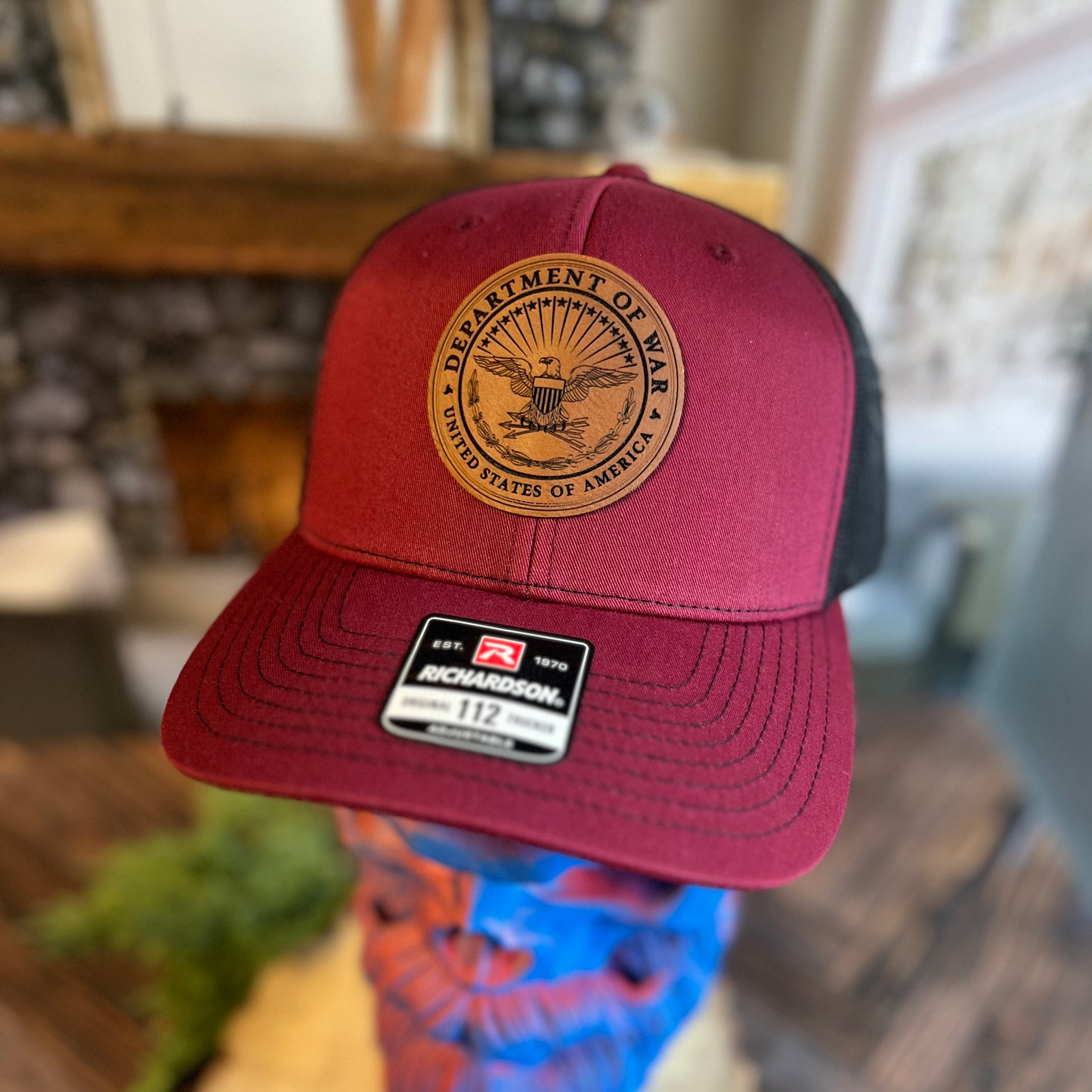 Department of War Cardinal/Black Richardson 112 Trucker Hat