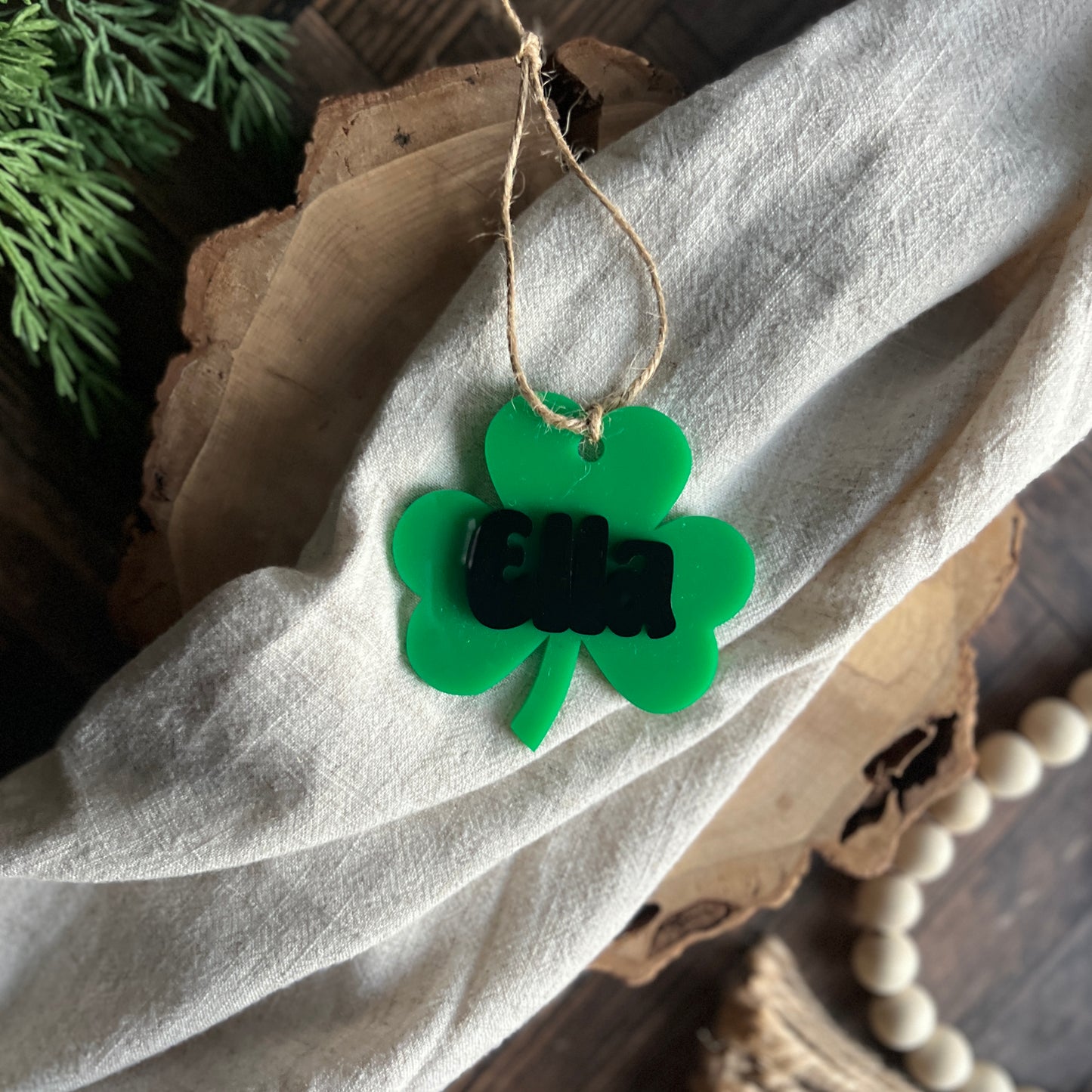 Personalized Acrylic Shamrock Tag