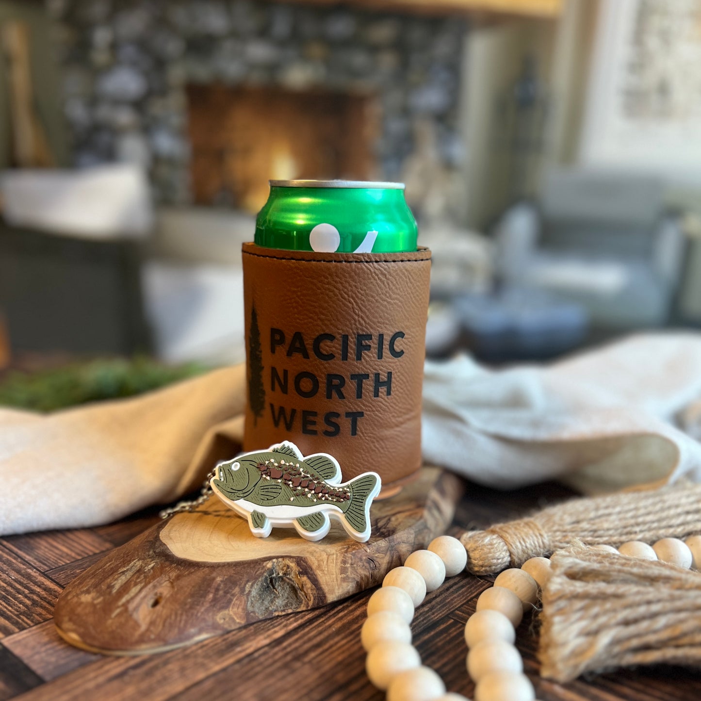 Pacific Northwest Leatherette Can Cooler