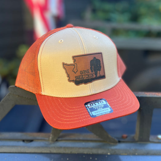 Gone Squatchin Texas Orange/Khaki Otto Classic Trucker Hat