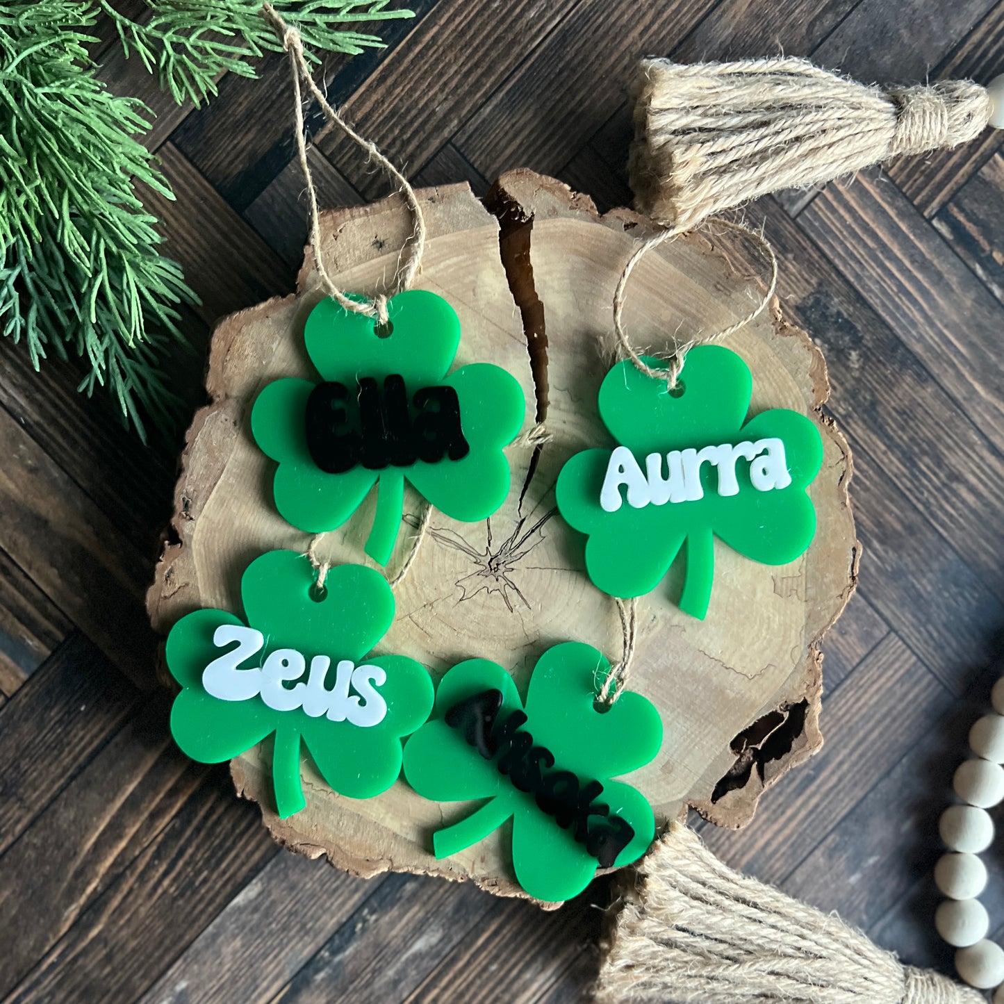 Personalized Acrylic Shamrock Tag