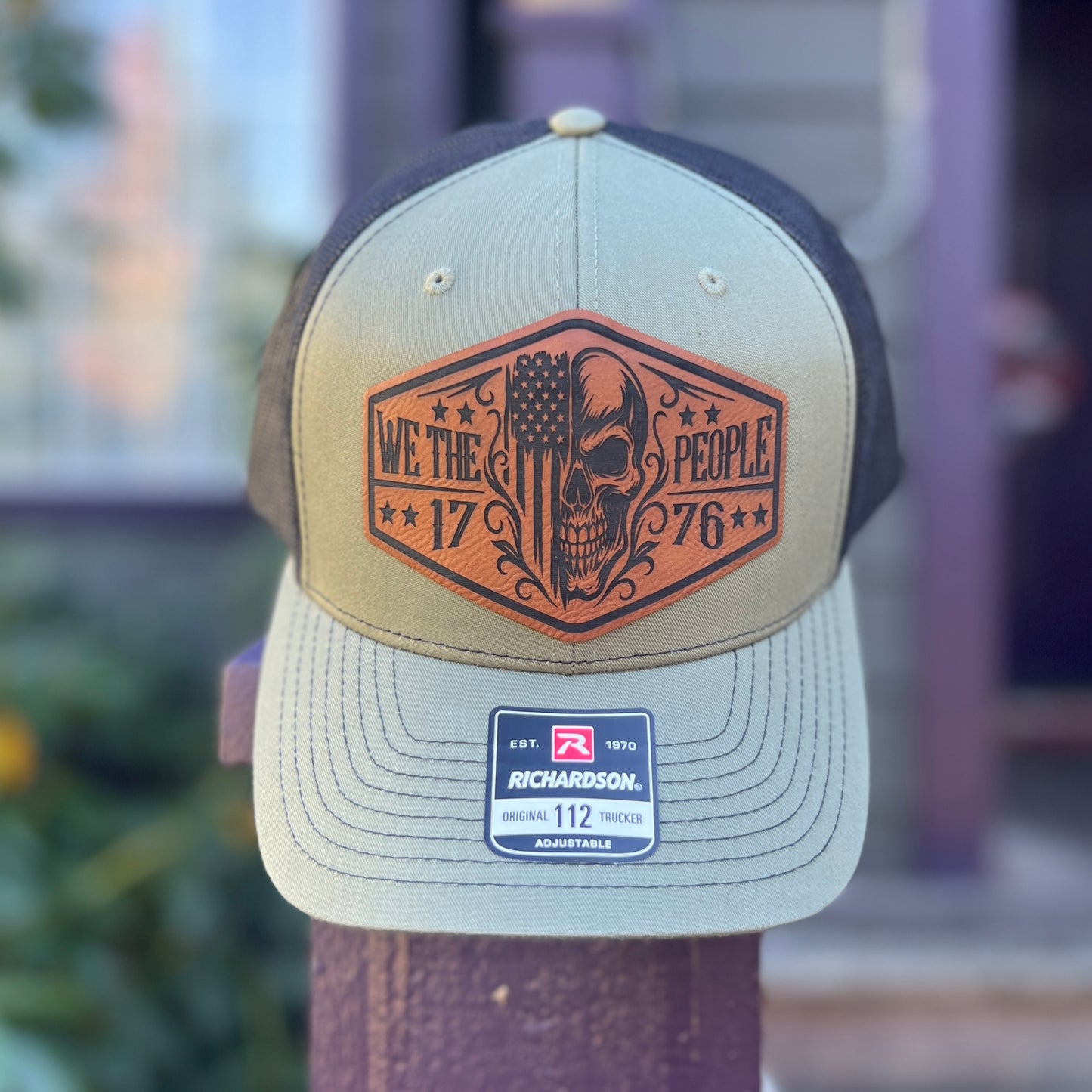 We The People Skull 1776 Loden/Black Richardson 112 Trucker Hat