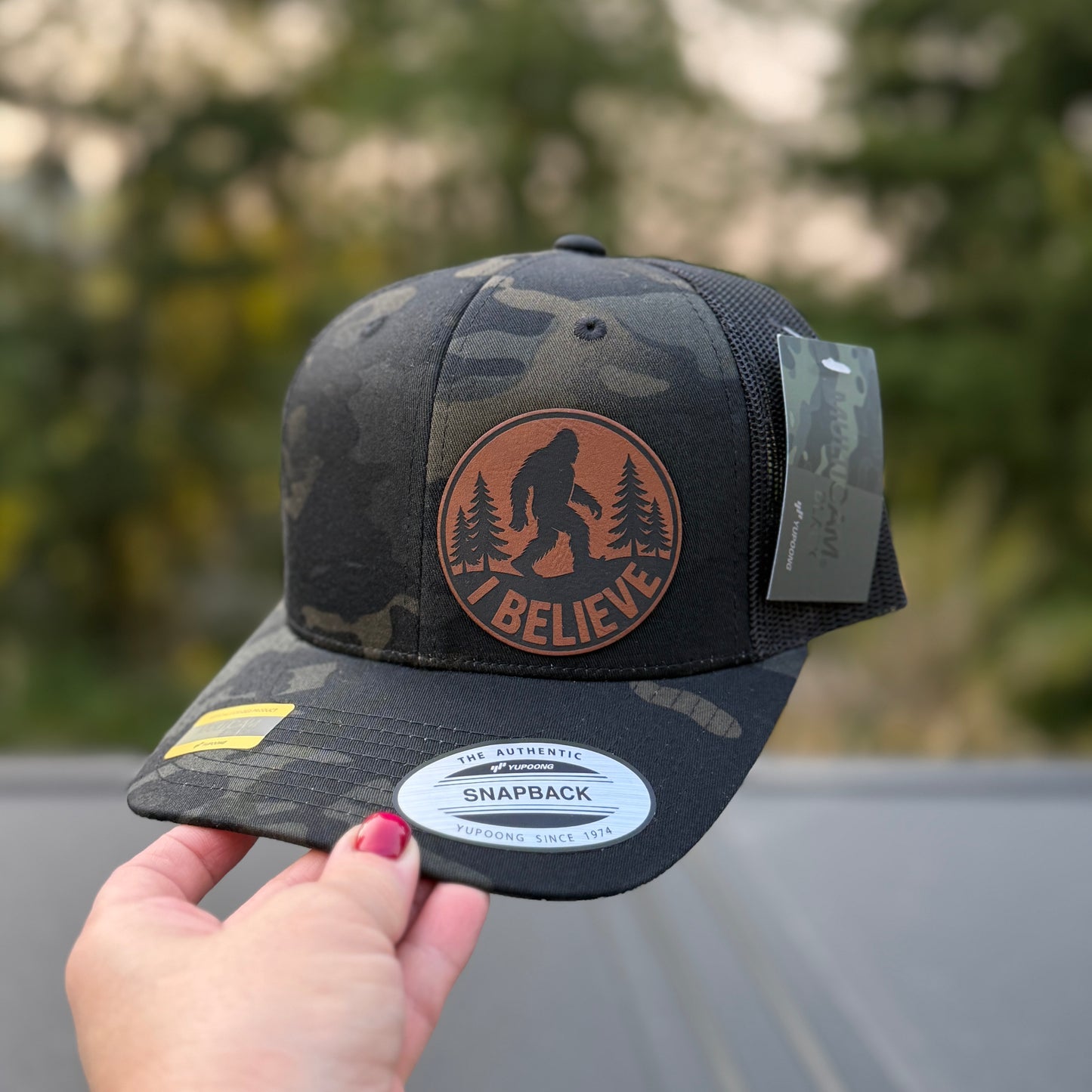 I Believe Bigfoot Black Multi Camo Classic Snapback Yunpoong