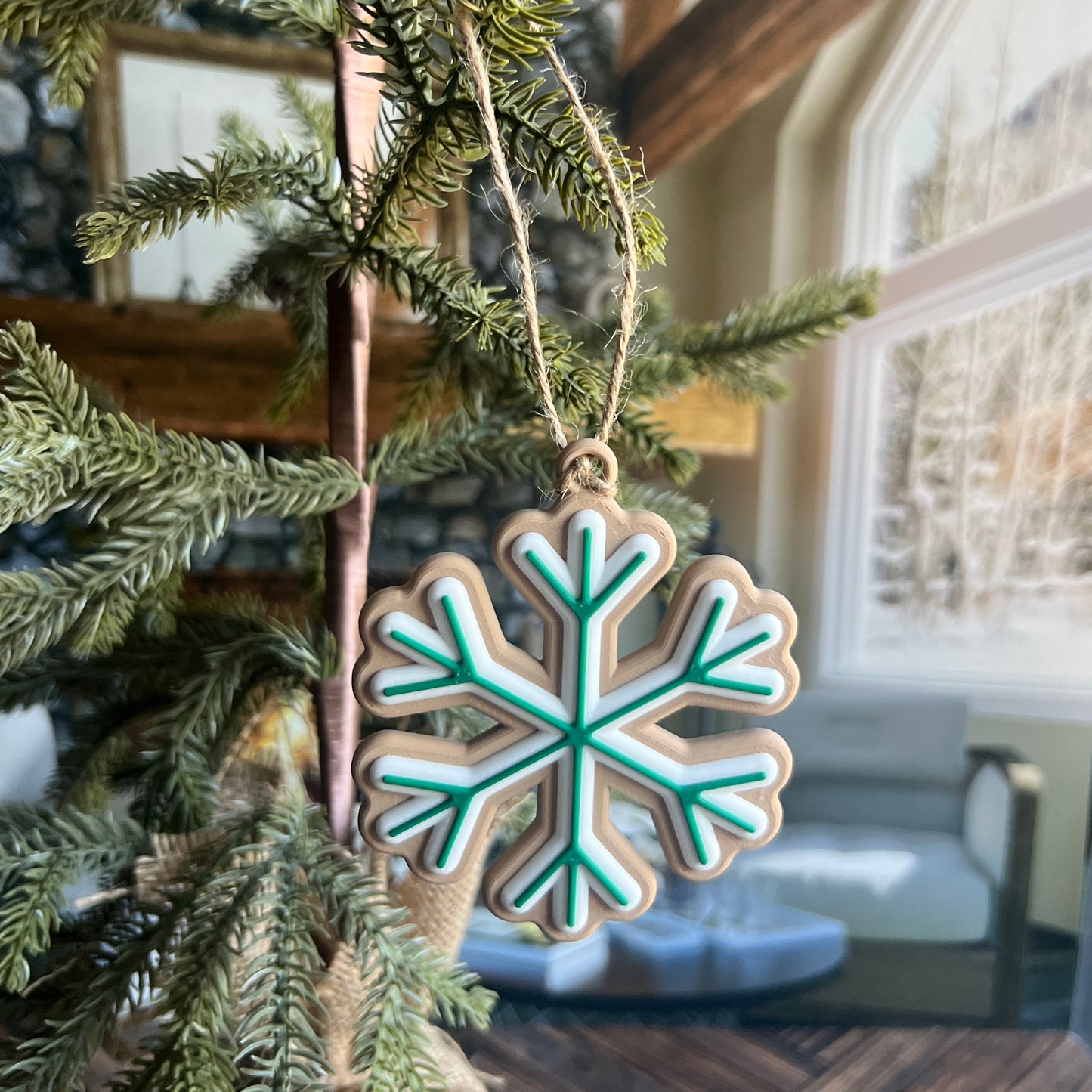 Gingerbread Snowflake Cookie Ornaments 3D Printed