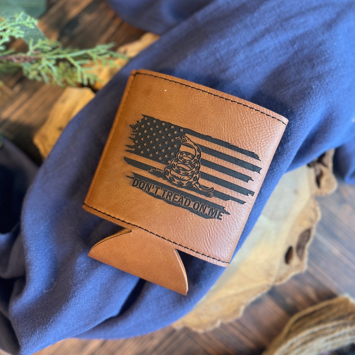 Don't Tread On Me Leatherette Can Cooler