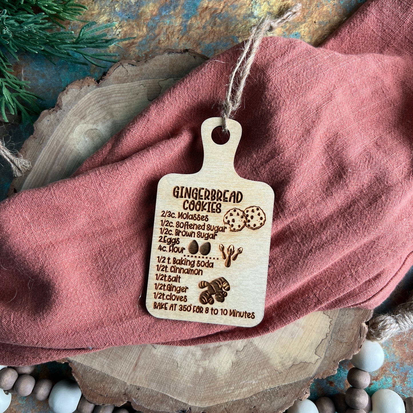 Gingerbread Cookie Recipe Ornament