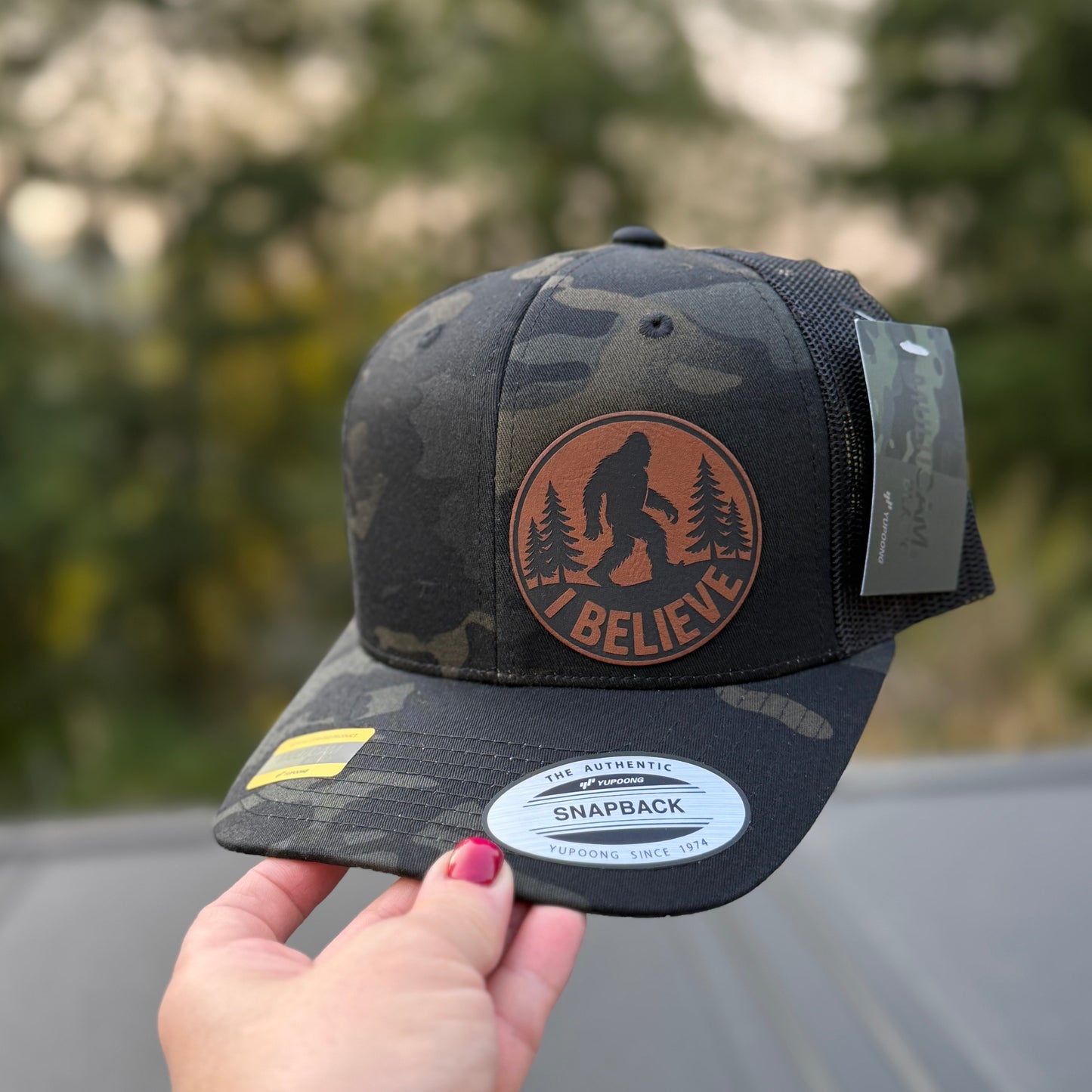 I Believe Bigfoot Black Multi Camo Classic Snapback Yunpoong