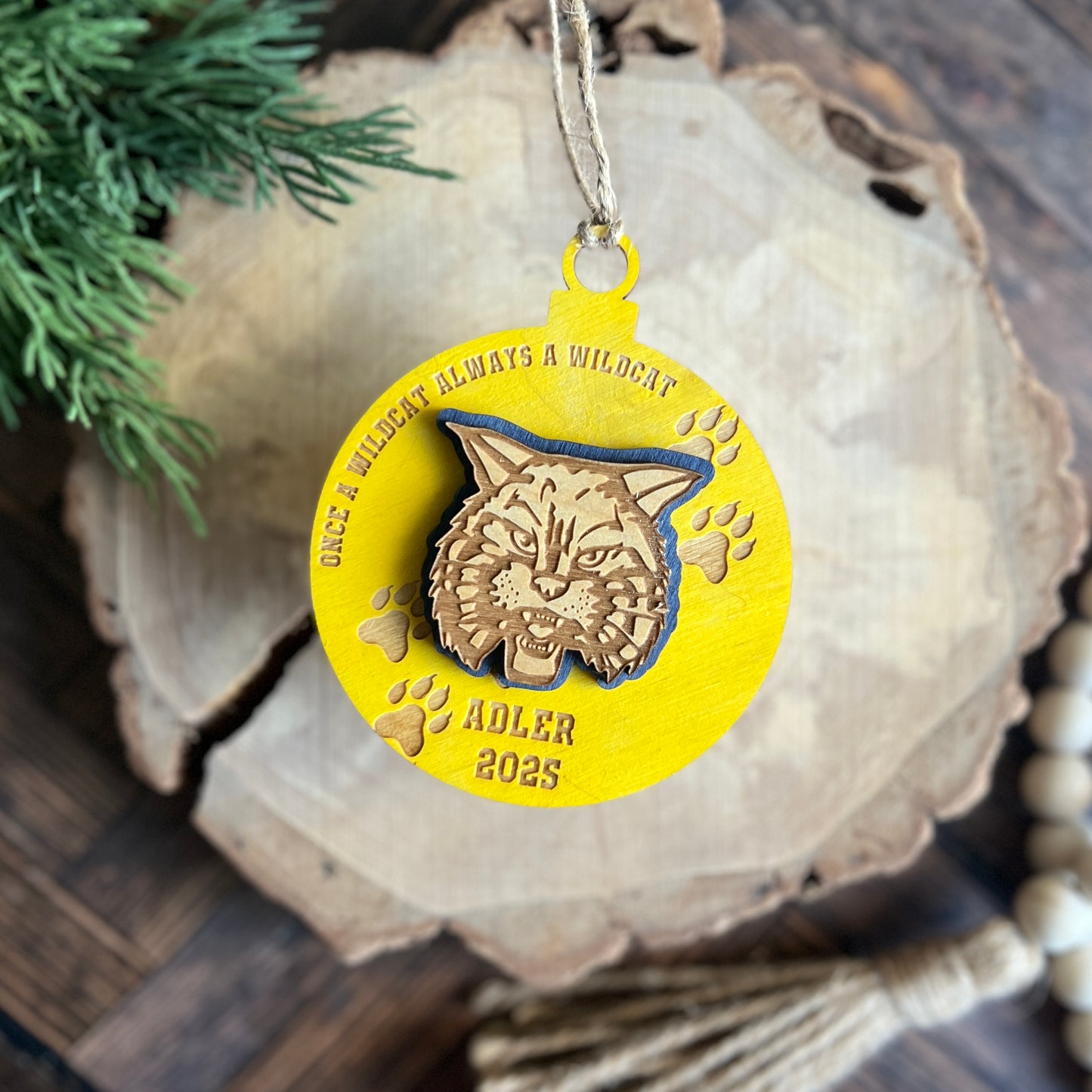 Wildcat Ornament Personalized