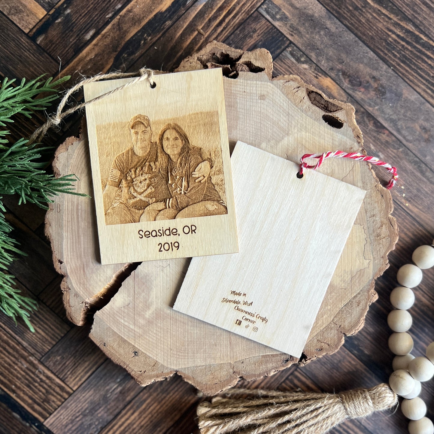 Engraved Photo Christmas Ornament