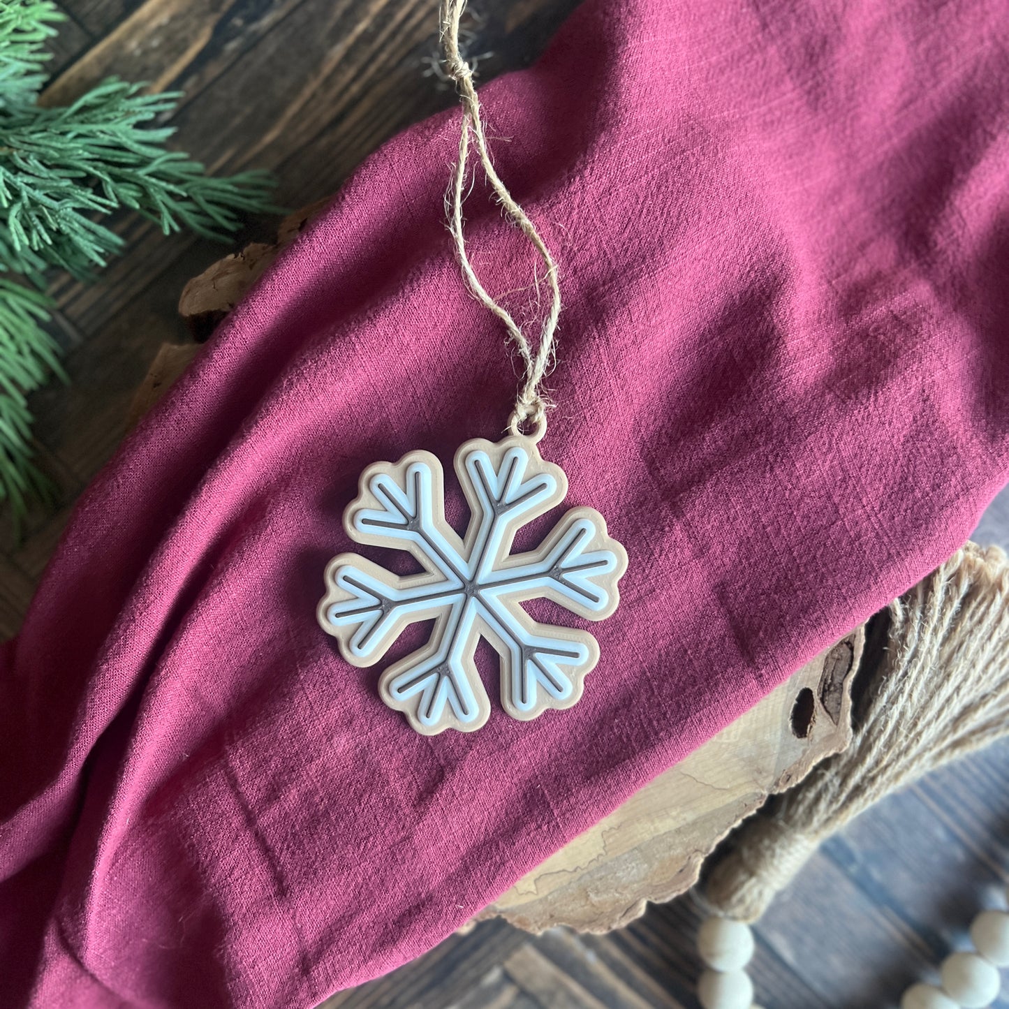 Gingerbread Snowflake Cookie Ornaments 3D Printed