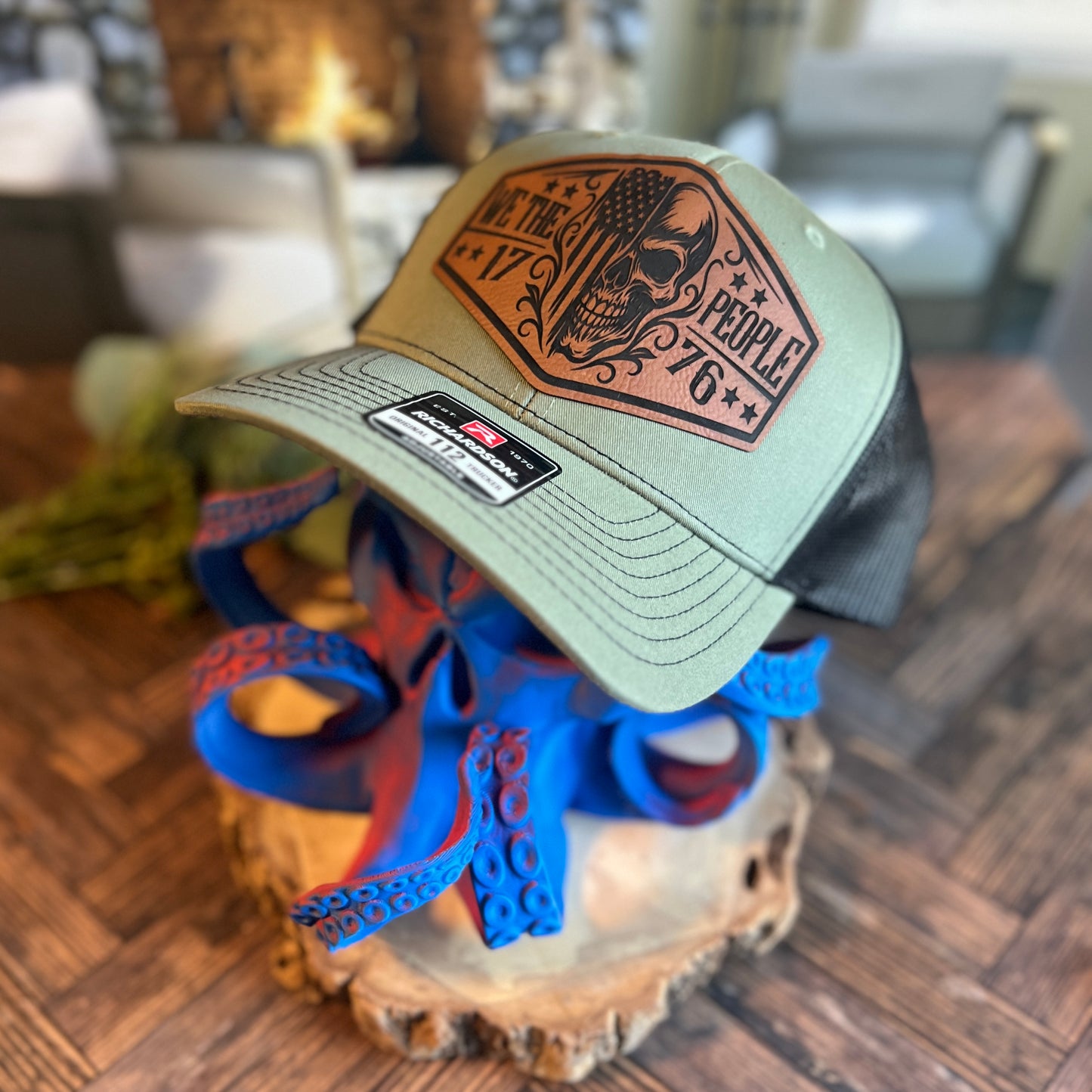 We The People Skull 1776 Loden/Black Richardson 112 Trucker Hat