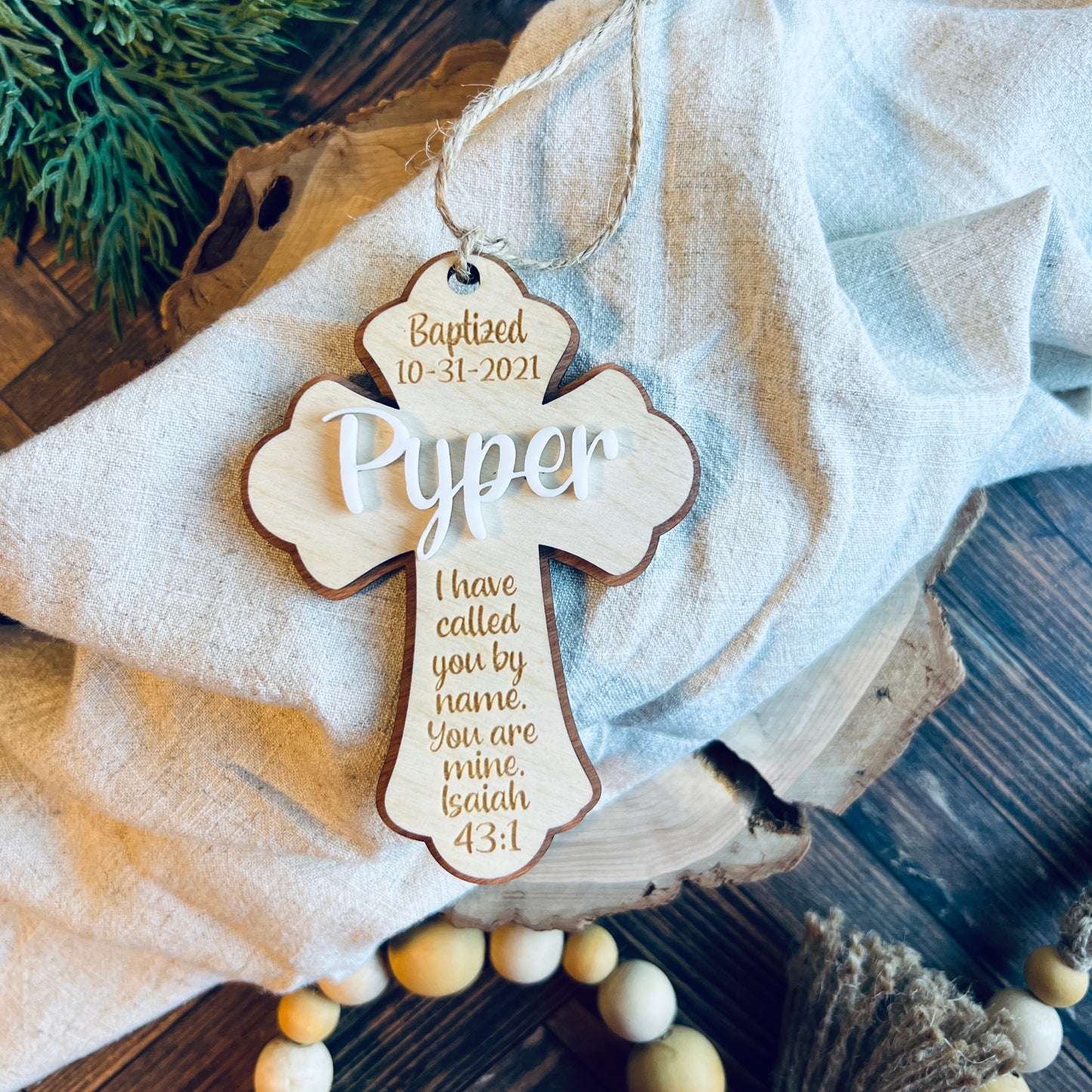 Baptism Cross Keepsake Ornament