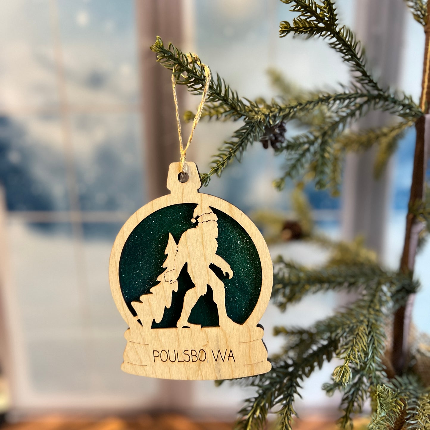 Bigfoot Snow Globe Ornament