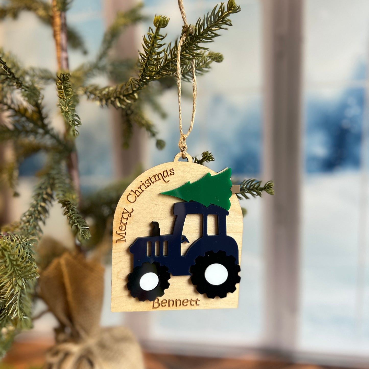 Tractor Christmas Ornament