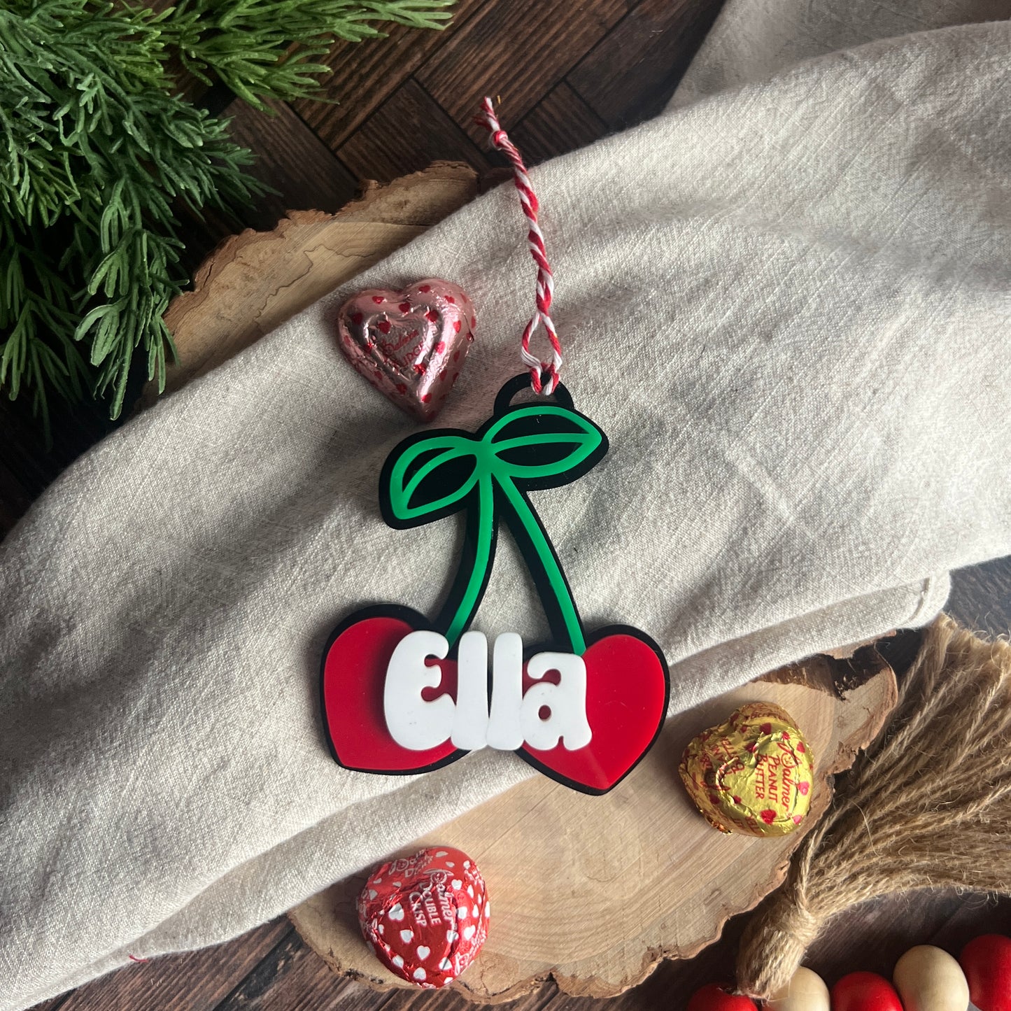 Cherry Heart Valentine's Tag