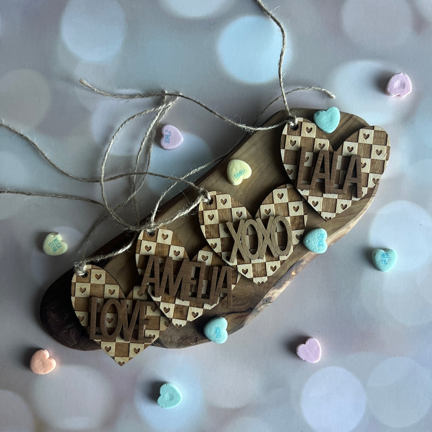 Heart Checkered Tag