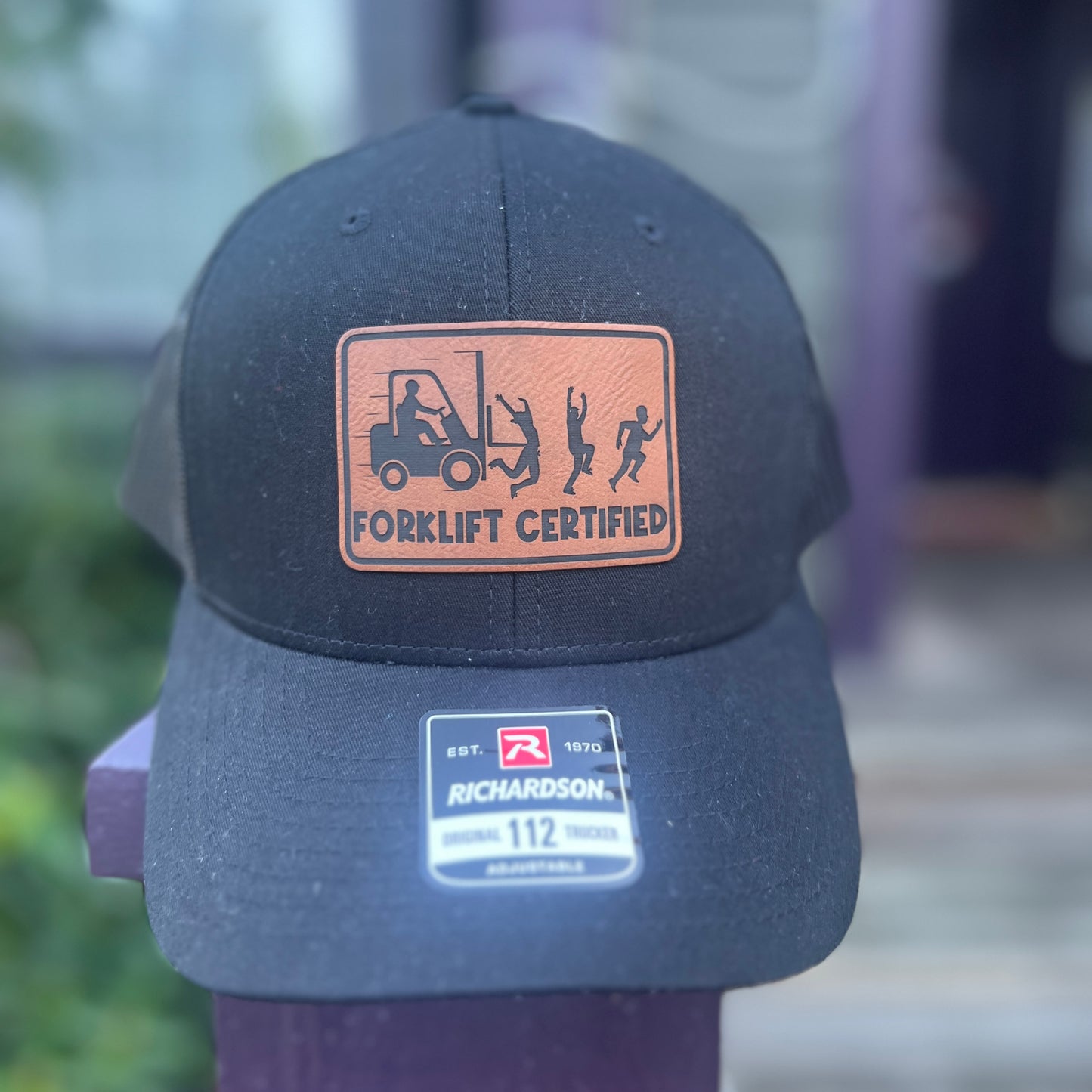 Forklift Certified 112 Richardson Black Trucker Hat