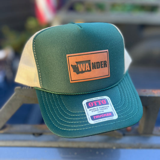 WA NDER Dark Green Otto Foam Front Trucker Hat