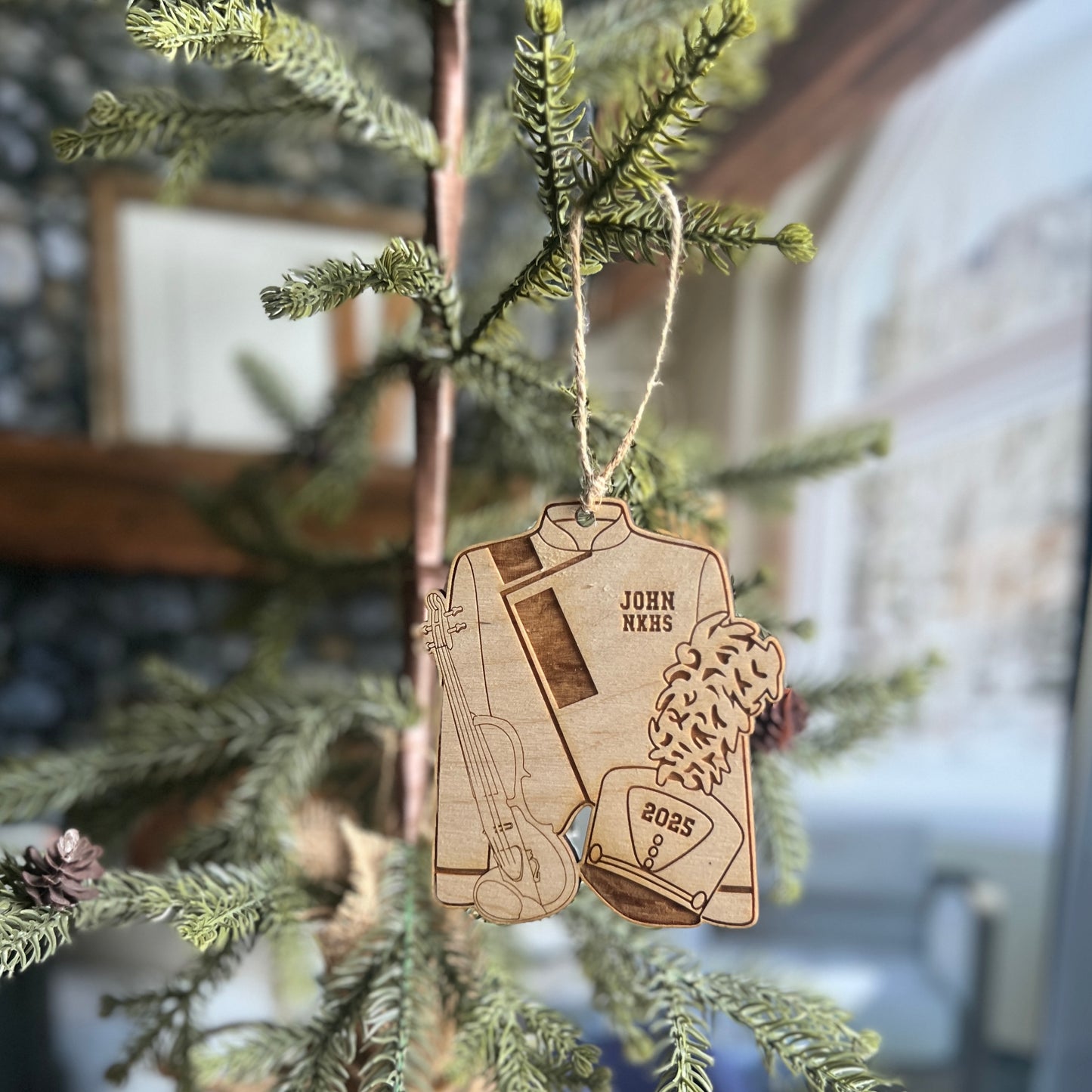 Violin Wooden Ornament