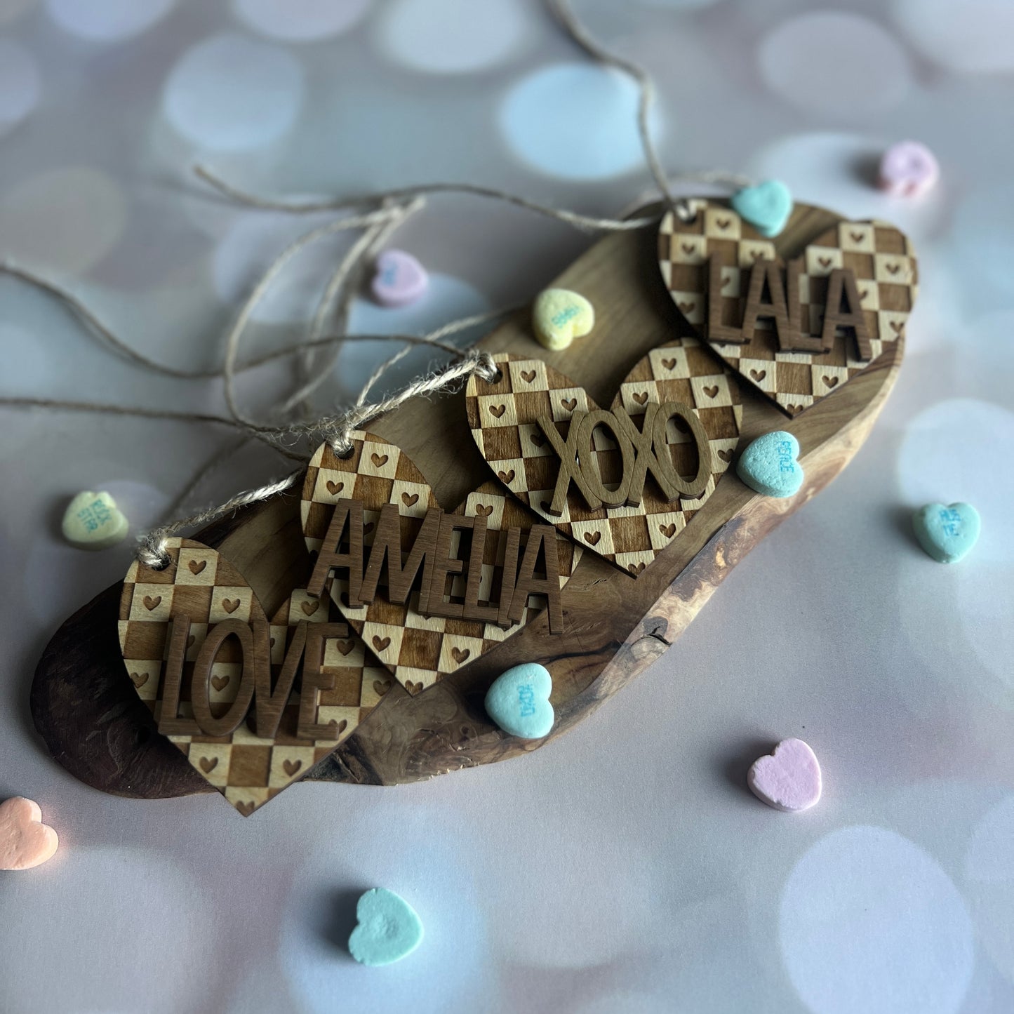 Heart Checkered Tag