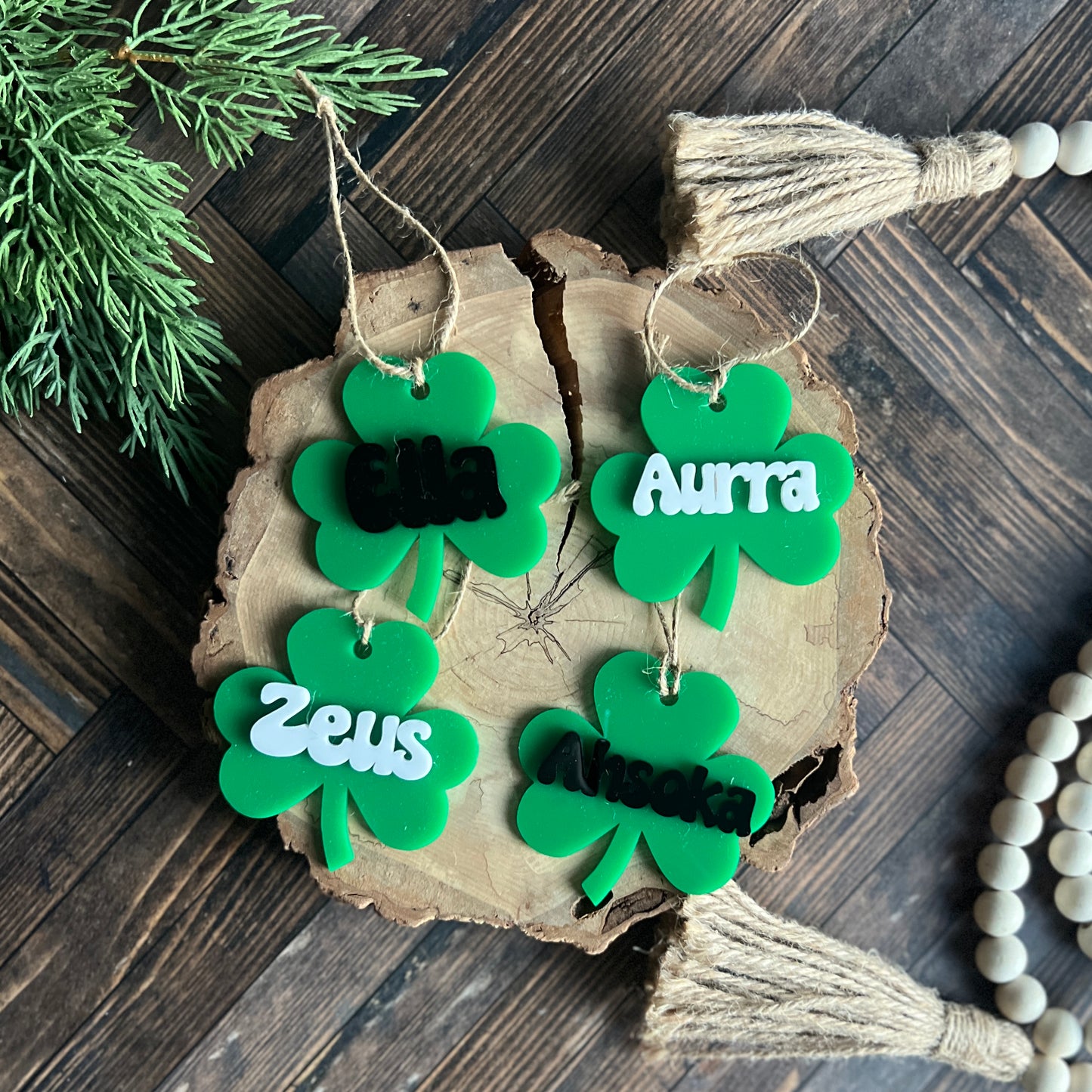Personalized Acrylic Shamrock Tag
