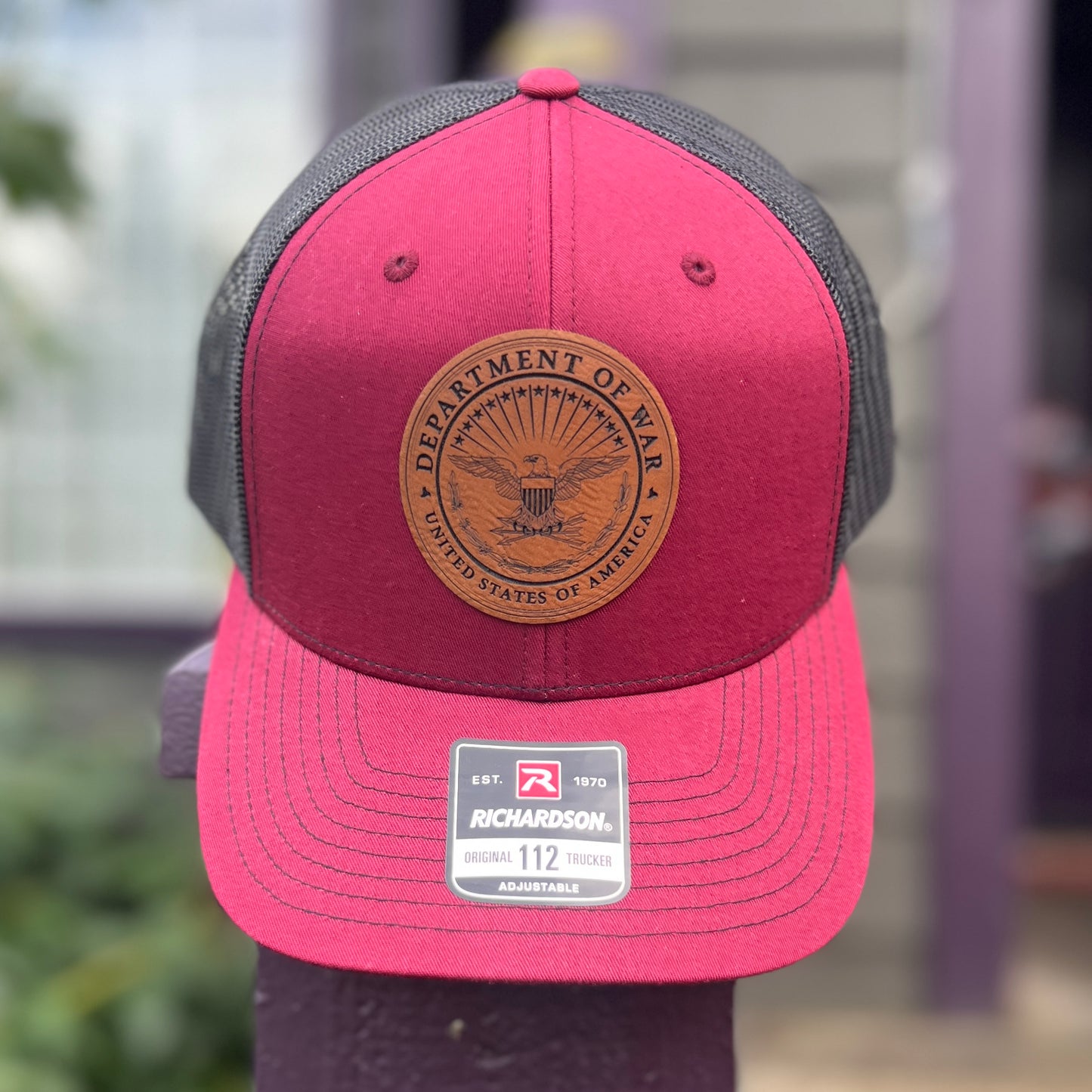Department of War Cardinal/Black Richardson 112 Trucker Hat