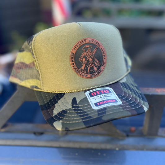 When Tyranny Becomes Law Camo Otto Foam Front Trucker