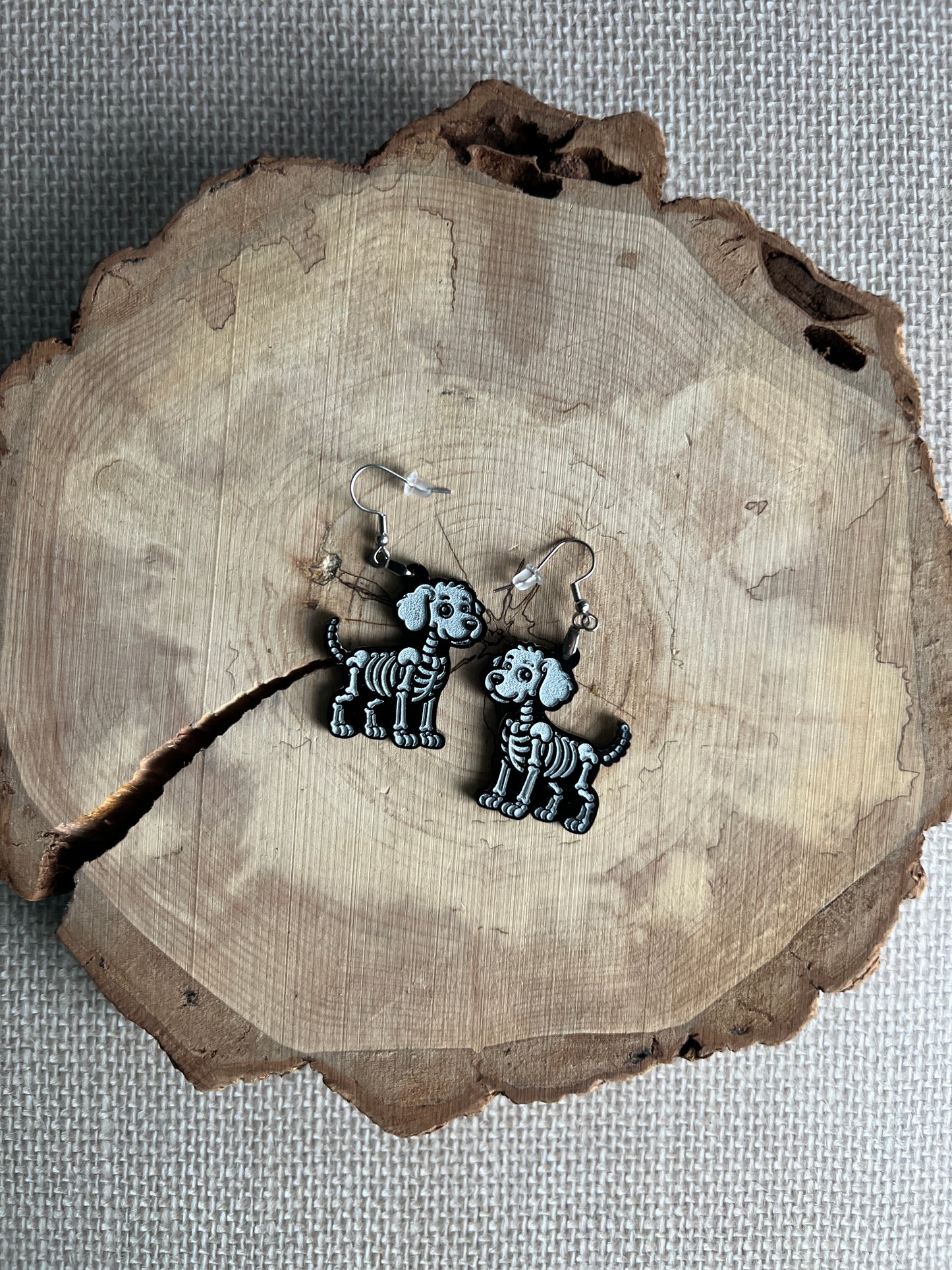 Skelton Dog Earrings