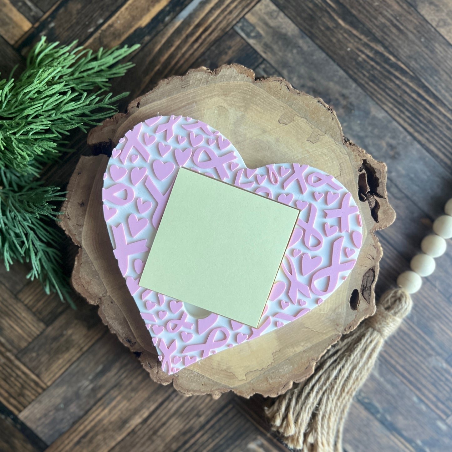 Pink Ribbon Sticky Note Holder