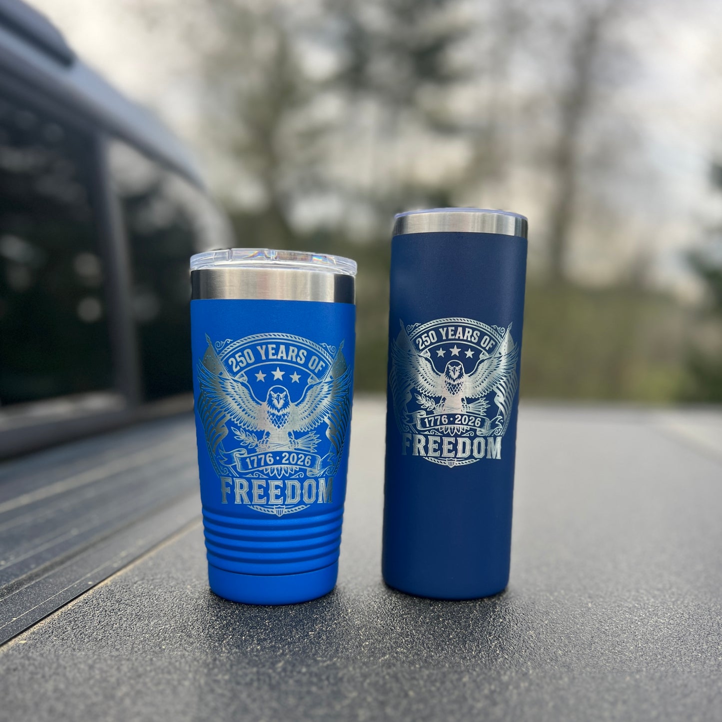 250th Anniversary USA Tumbler 20 oz Laser Engraved Patriotic Cup America
