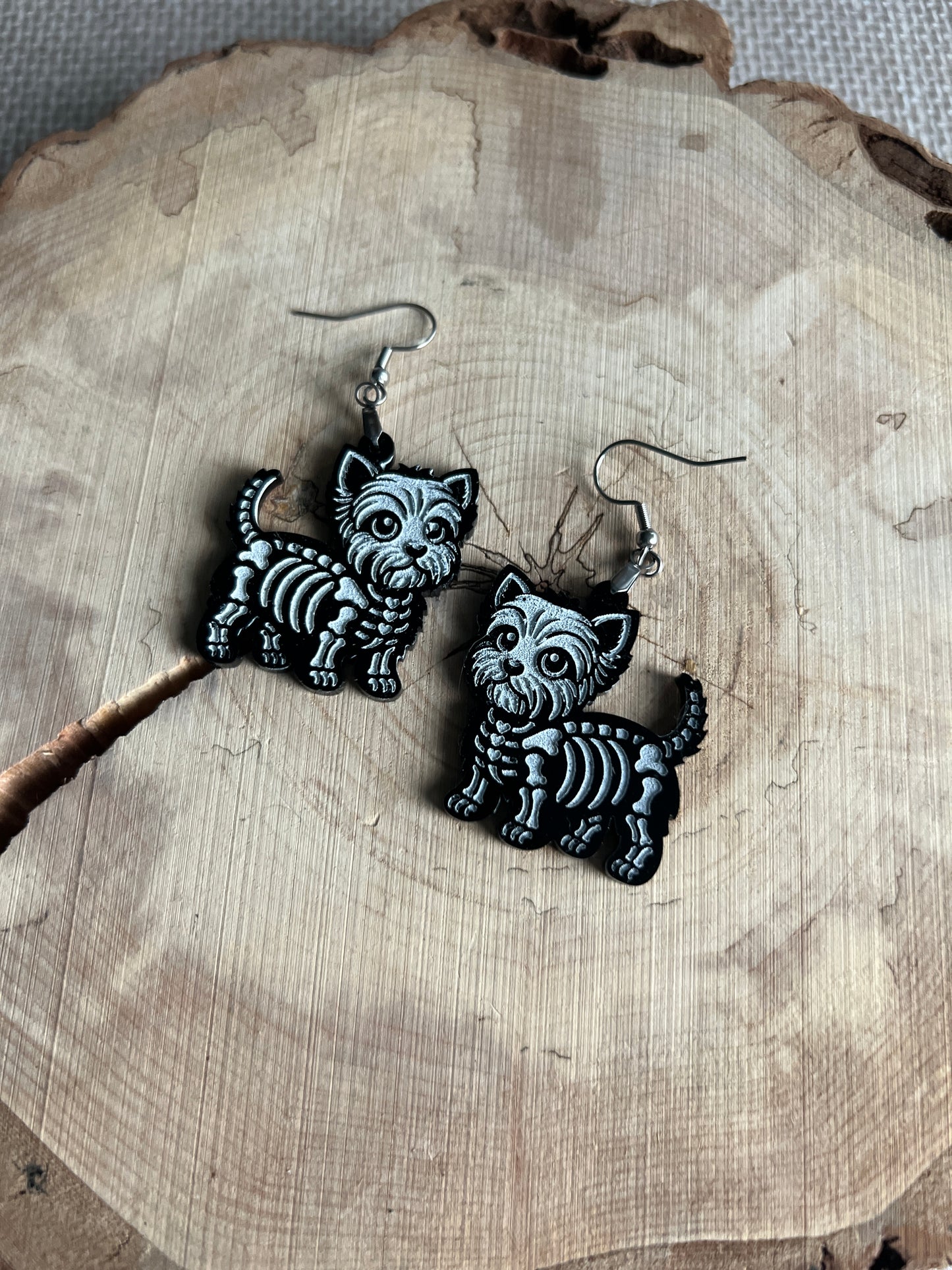 Skelton Dog Earrings