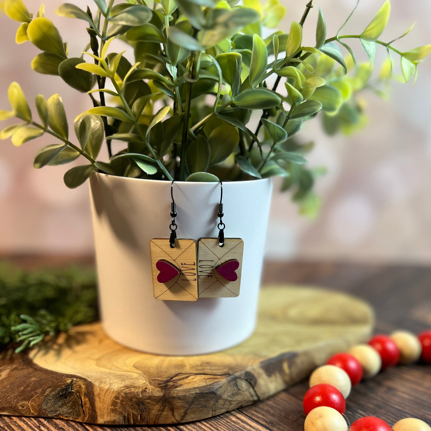Heart Envelope Dangle Earrings