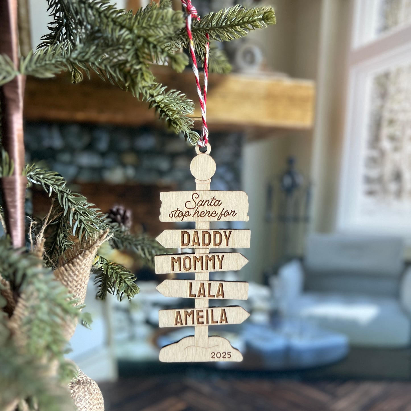 Santa Stop Here Ornament