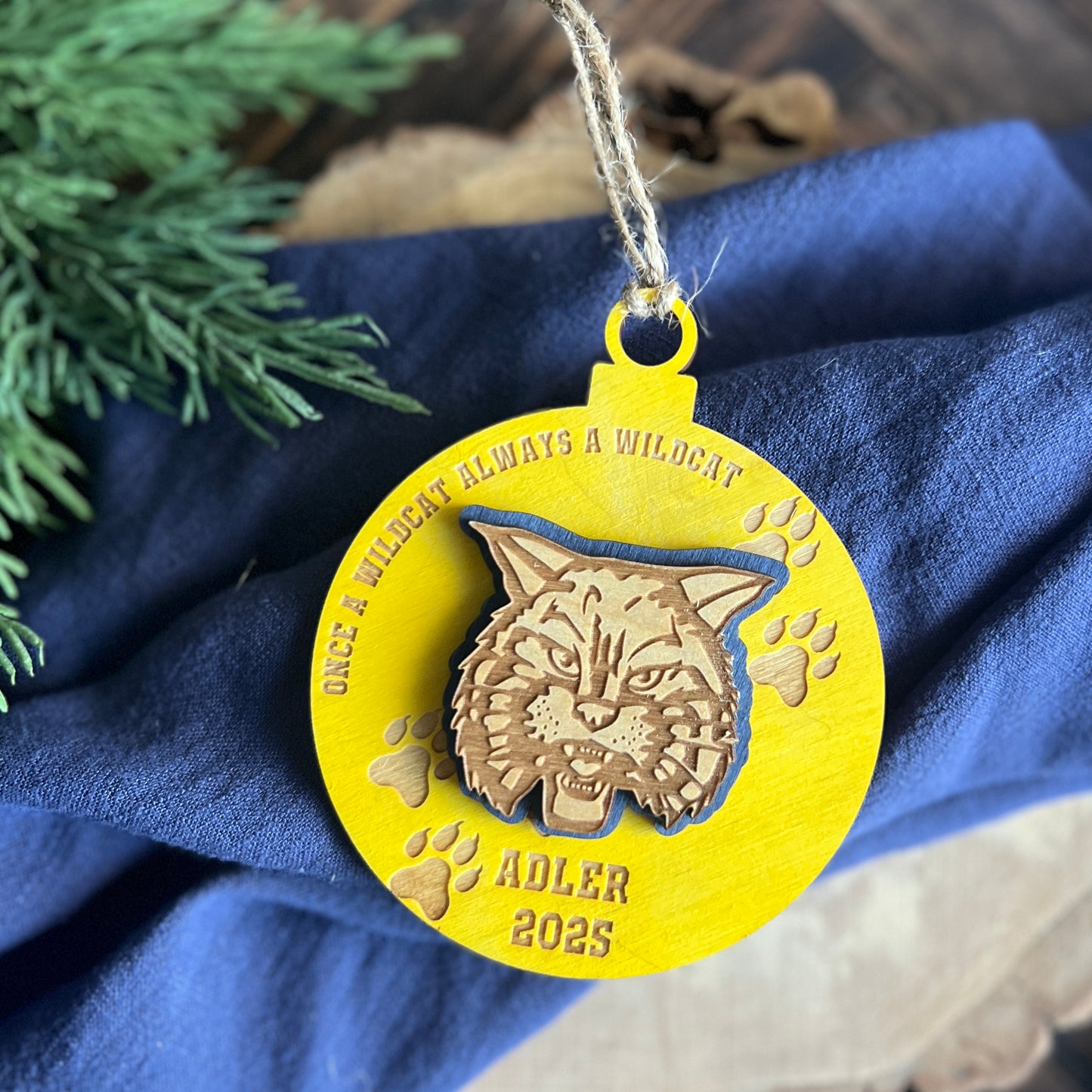 Wildcat Ornament Personalized