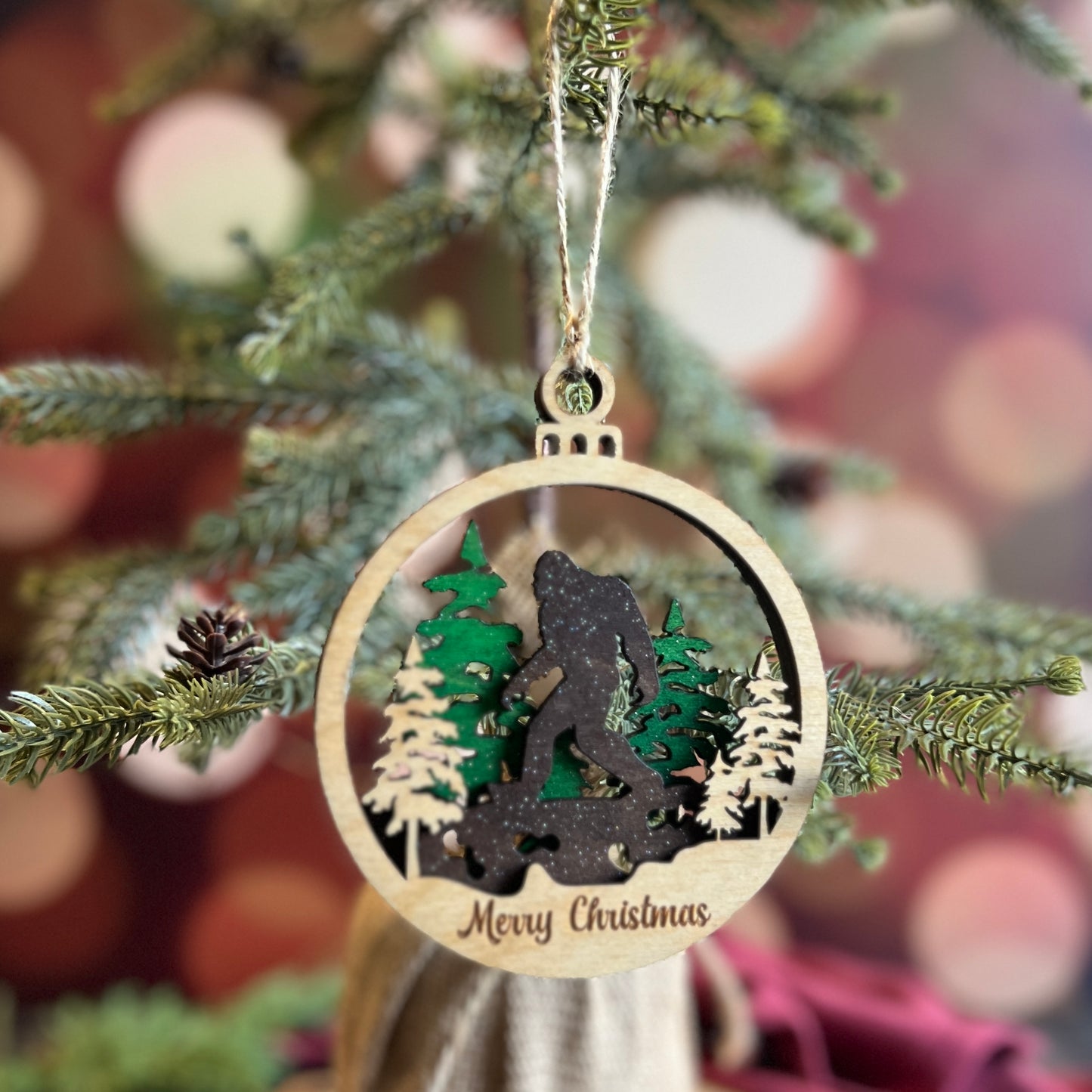 Merry Christmas Bigfoot Ornament