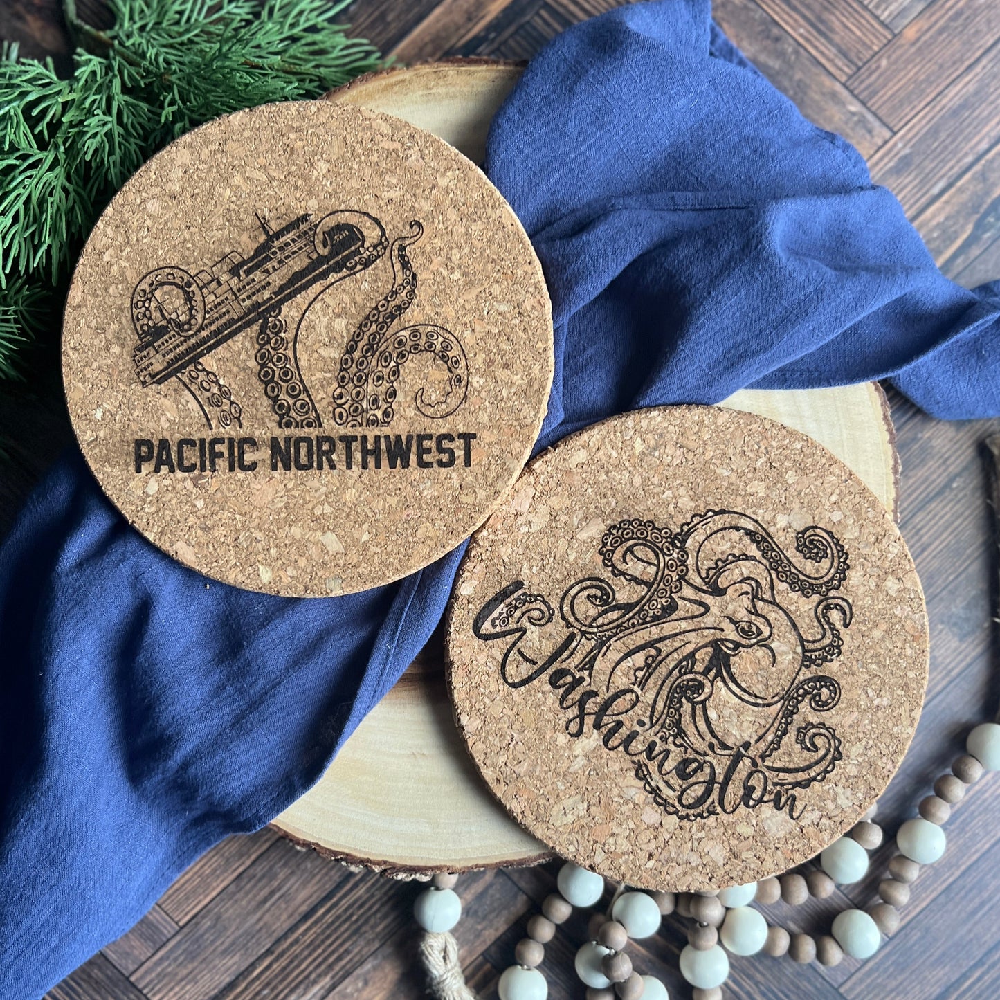 Pacific Northwest Kraken Cork Trivet